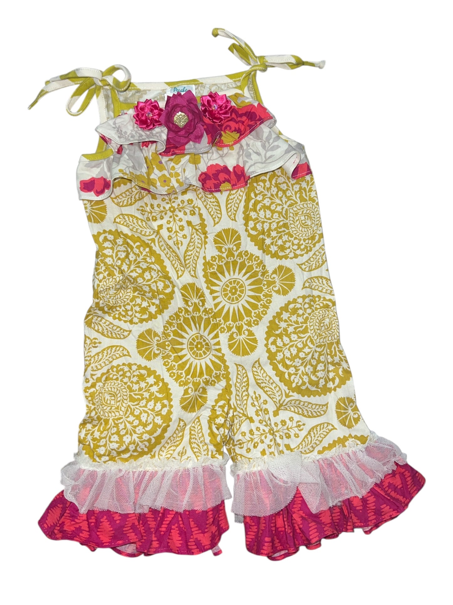 Peaches N Cream Floral Romper