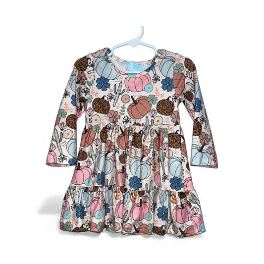 Pumpkins & Flowers LS Dress size 12/18 mths