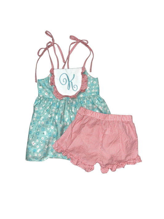 RRR Gingham Flower Short Set (Size 5)