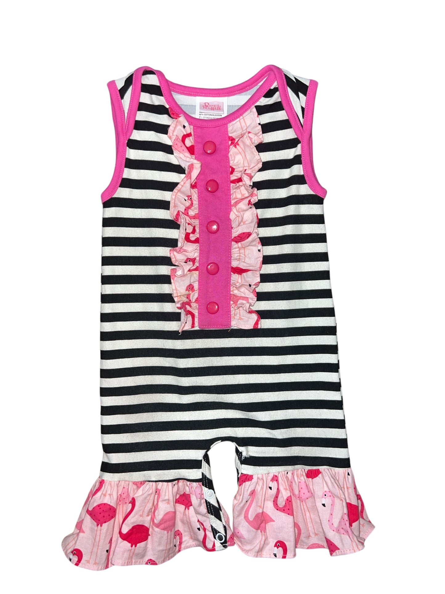 RicRac N Ruffles Flamingo Romper