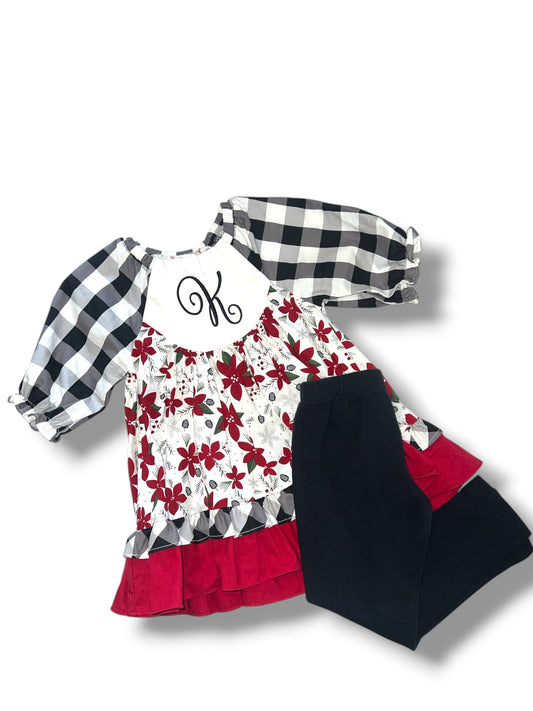 RRR Buffalo Plaid Christmas LS Outfit size 4t